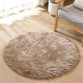 ORINOVA Beige 3ft Round Fluffy Shaggy Rug Washable Soft Area Rug by ORINOVA