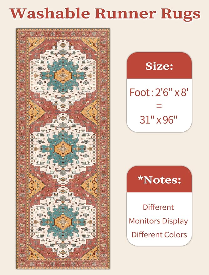 SERISSA Boho Washable Runner Rug - Image 6