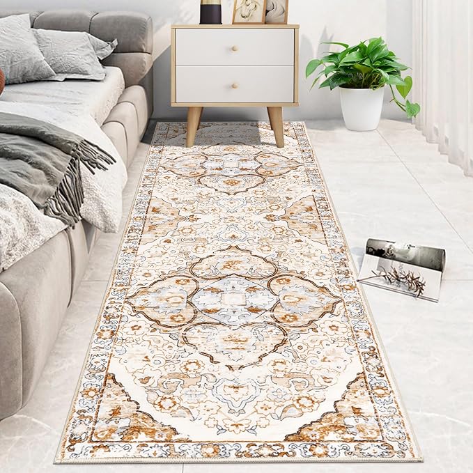 HEBE Hallway Runner Rug 2'x6' Washable Vintage Distressed Area Rugs Non Slip - Image 7