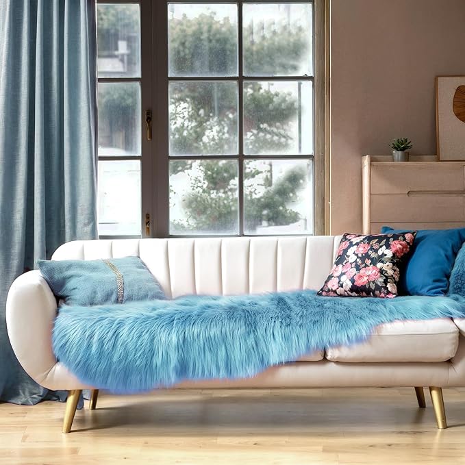 Ciicool Ultra Soft Faux Sheepskin Fur Rug Fluffy Rug - Image 2