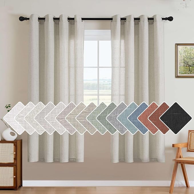 H.VERSAILTEX Living Room Linen Curtains by HVERSAILTEX