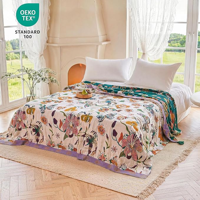 MSGKV Boho Throw Blanket 50"x60" Floral Blanket - Image 6