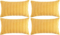 Fancy Homi 4 Packs Yellow Lumbar Decorative Throw Pillow Covers 12x20 Inch by Fancy+Homi