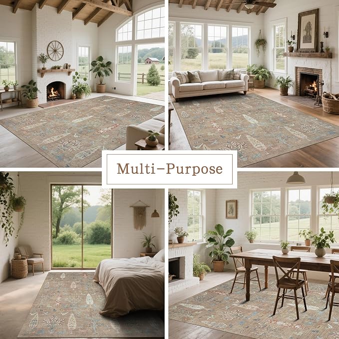Washable Rugs 8x10 Area Rugs for Living Room, Dining Room-Large Ultra Soft Faux - Image 5
