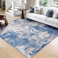 Washable Area Rugs Square 8ft Non-Slip Modern Abstract Soft by RELEANY