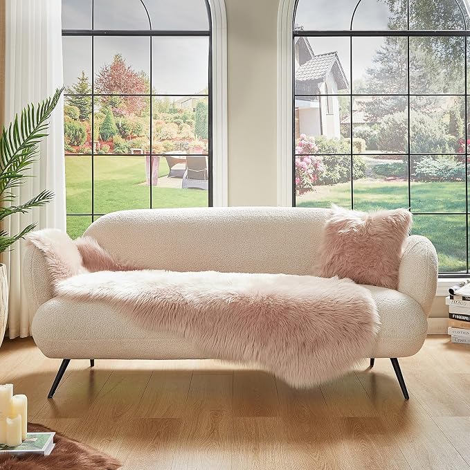 AMTOVO Faux Sheepskin Rug, 2 x 6 ft Faux Fur Rug - Image 3