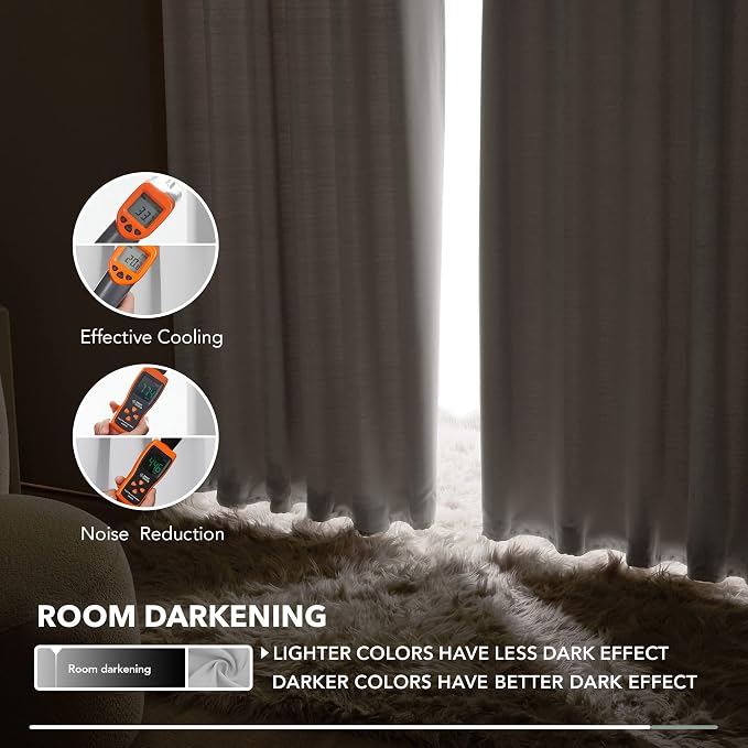 Deconovo Back Tab and Rod Pocket Curtains Blackout Curtains Thermal Insulated - Image 7