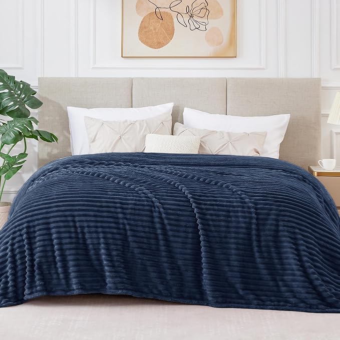 BEDELITE Fleece Blanket King Size – 3D Ribbed Jacquard Soft and Warm Decorative - Image 2