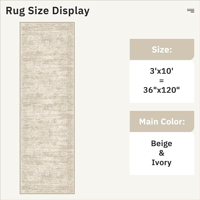 Runner Rug 3x10 Washable Non-Slip Hallway Runner Rugs - Image 5