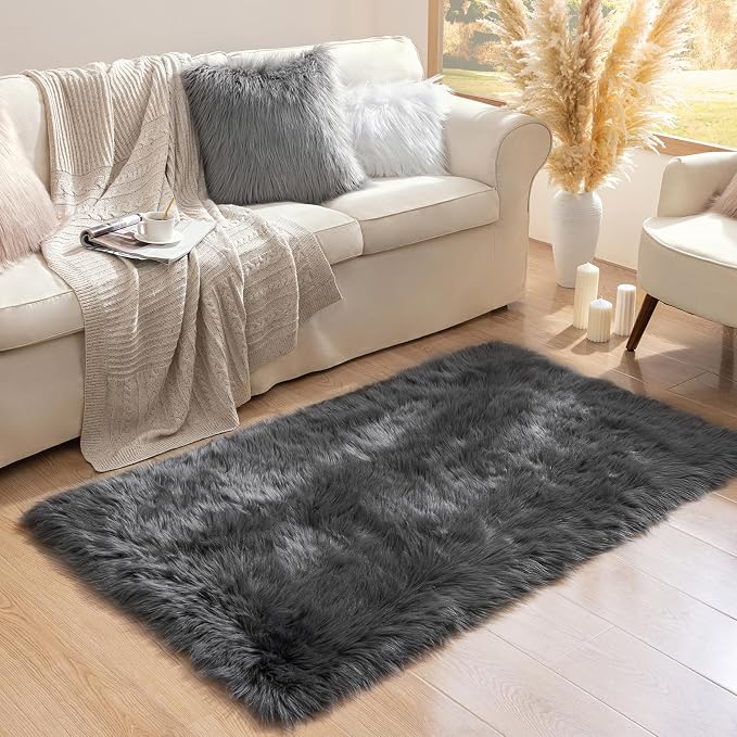 Ashler Faux Fur Area Rug by AshlerHomeDeco