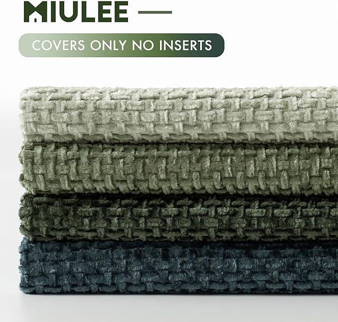 MIULEE Pack of 4 Couch Throw Pillow Covers 20x20 Inch Green Forest Soft - Image 6