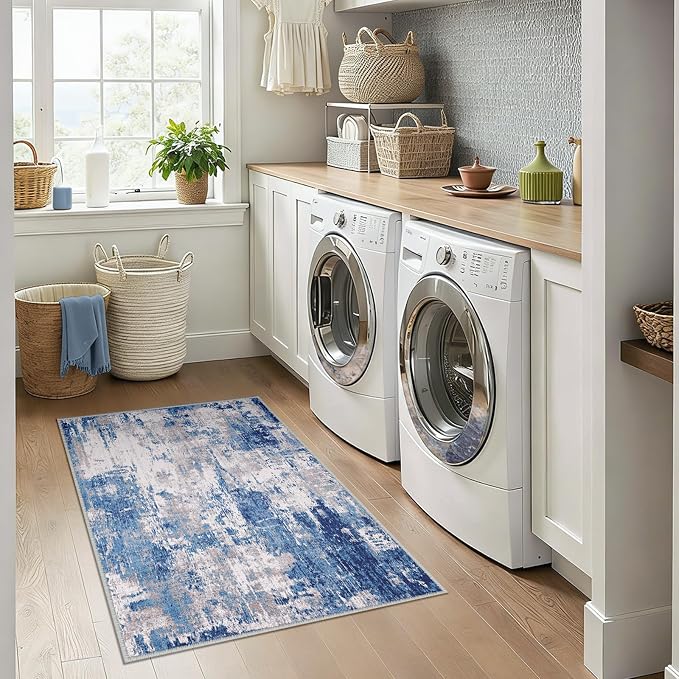 Washable Area Rugs 3x4 Non-Slip Modern Abstract Soft - Image 9