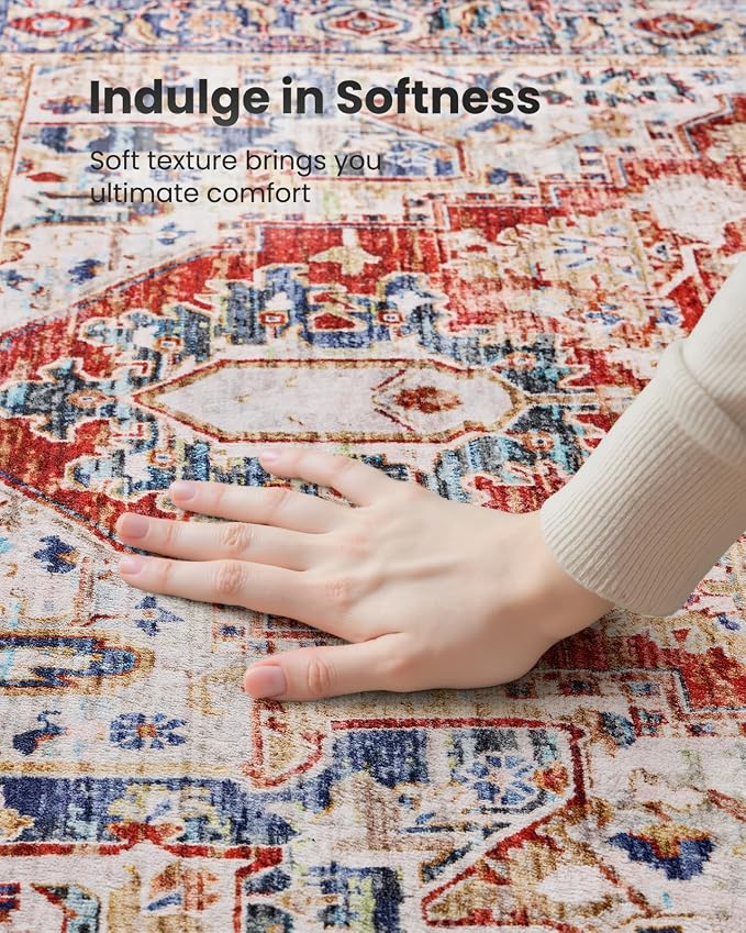 AMADA HOMEFURNISHING 9x12 Washable Area Rug, Low-Profile Large Area Rug - Image 6