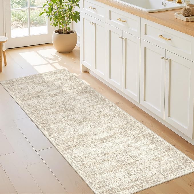 2x5 Rug Runner Washable for Entryway, Soft Bathroom Rugs by Restydon