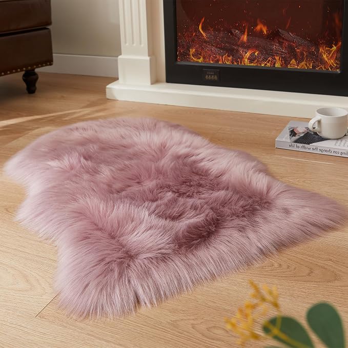EasyJoy Ultra Soft Fluffy Shaggy Area Rug Faux Fur Rug Chair Cover Seat Pad by EasyJoy