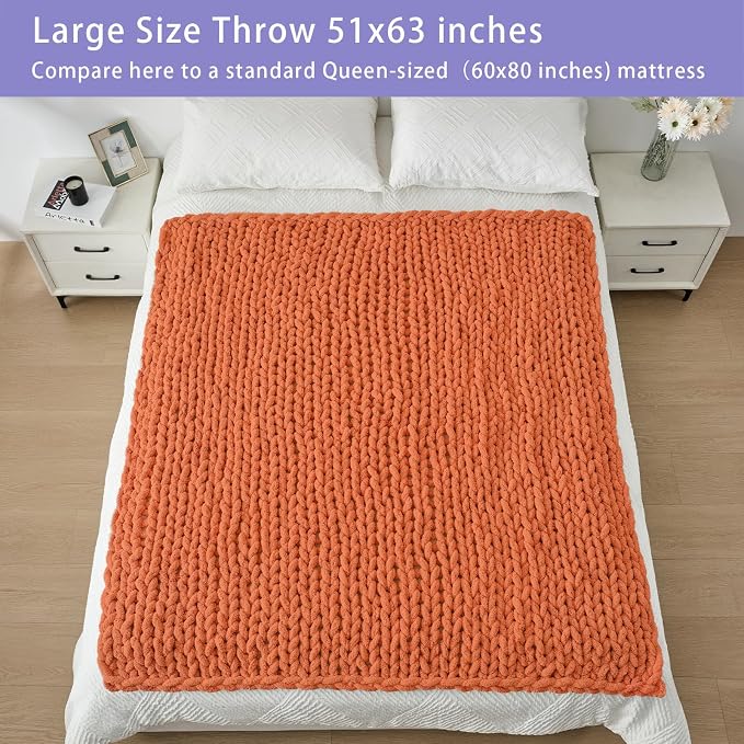 Bigacogo Chunky Knit Throw Blanket - Image 5