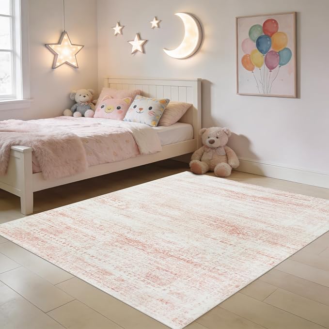 Washable Rugs 4x6 Area Rugs for Living Room, Kids Room, Nursery- Soft Faux Wool - Image 8