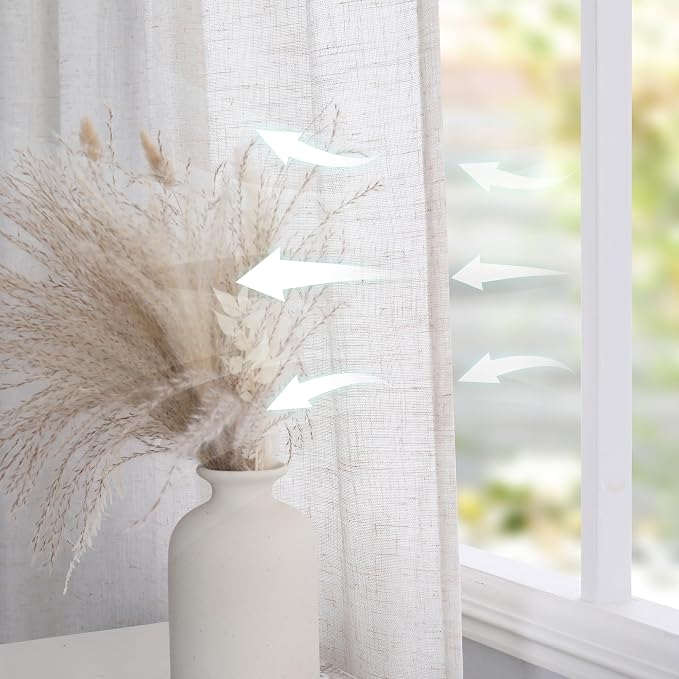 MYSKY HOME Linen Curtains 95 Inches Long - Image 4