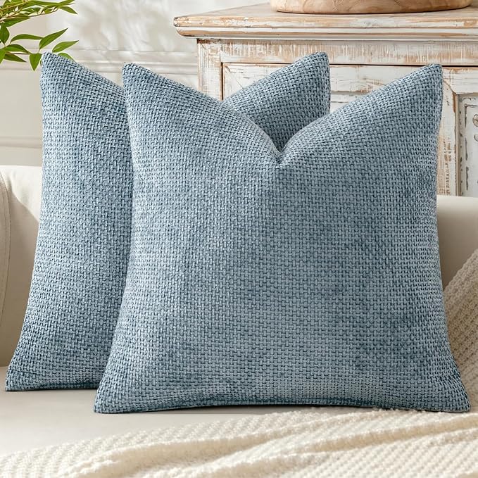 MIULEE Decorative Couch Throw Pillow Covers 22x22 Inch Coastal Blue 2 Pack | by MIULEE