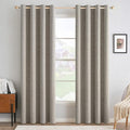 MIULEE Linen Curtains for Bedroom Solid 100% Blackout Thermal Insulated Greige by MIULEE