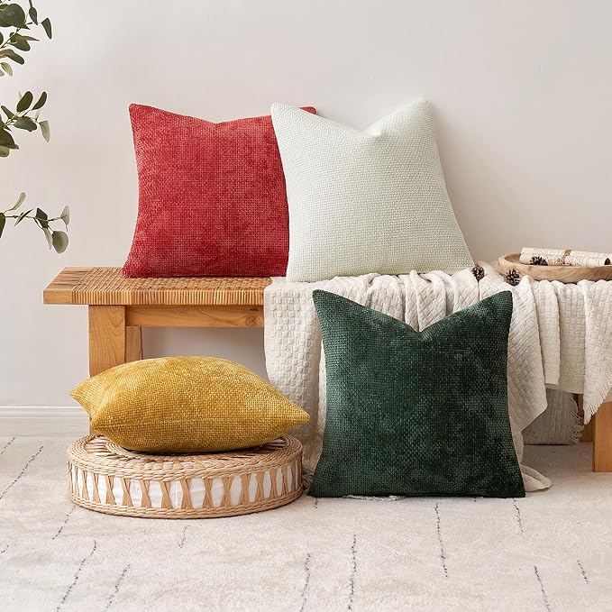 MIULEE Pack of 2 Couch Throw Pillow Covers 20x20 Inch Neutral Pure White Modern - Image 4