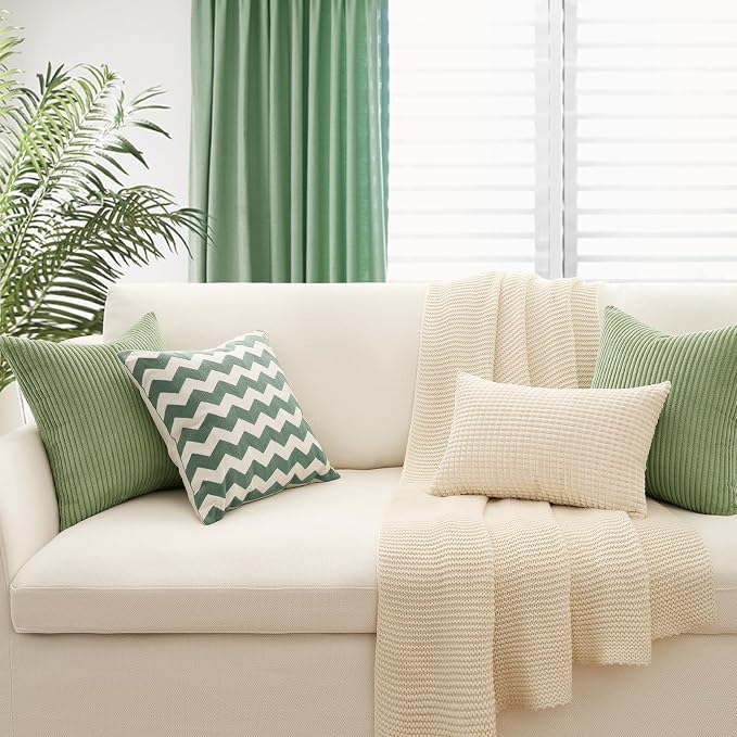 Topfinel Decorative Sage Green Throw Pillow Covers Cushion Cases, Pillow - Image 5