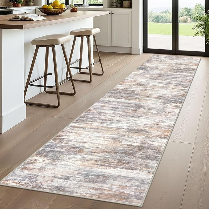 KOZYFLY Modern Abstract Washable Rug Runner 2.6x10 Hallway Rug Runner Non-Slip - Image 7
