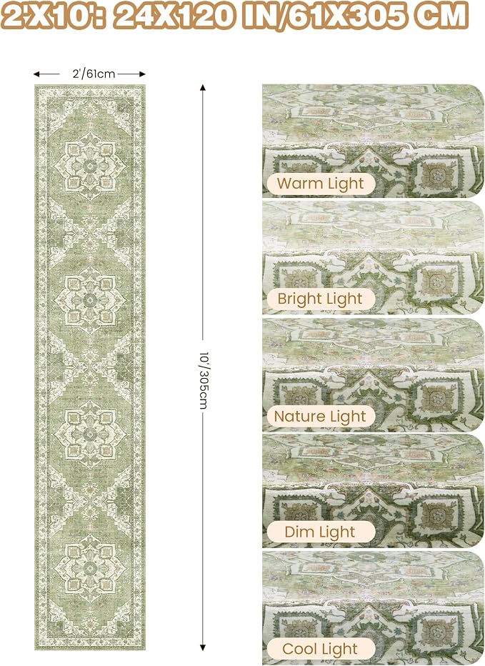 Runner Rug 2x10, Ultra-Thin Kitchen Rugs Non Slip Washable Rugs - Image 9