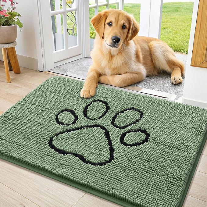 Smiry Dog Door Mat for Muddy Paws, Absorbent Dirt Trapper Non Slip Quick Dry by Smiry