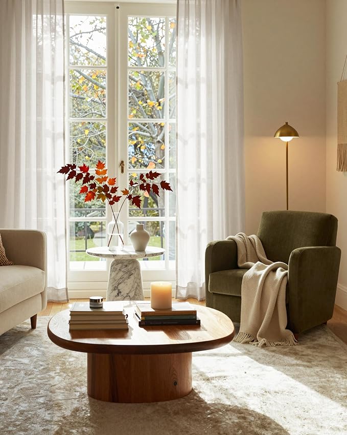 NICETOWN Semi Sheer Linen Curtains - Image 2