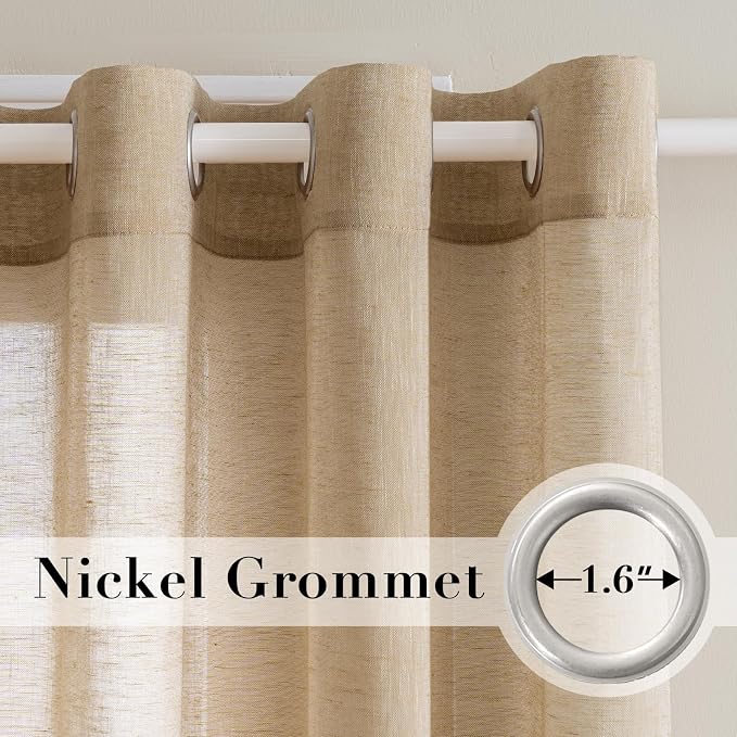 H.VERSAILTEX Natural Linen Rich Quality Curtain Semi-Sheer Privacy Protection - Image 2