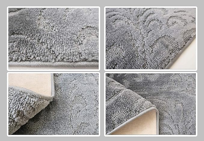 Custom Length Hallway Runner Rug, Slip Resistant, Floral Grey, 26 Inch X 31 feet - Image 5