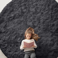 OLANLY Black Round Rugs for Bedroom by OLANLY
