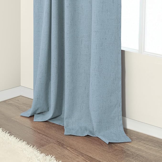 Dusty Blue Blackout Curtains for Living Room 84 Inch Length 2 Panel Farmhouse - Image 8