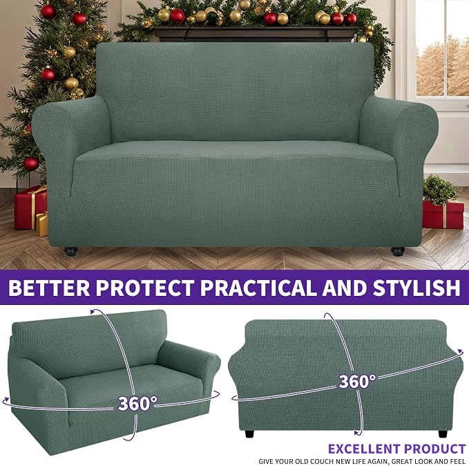 ZNSAYOTX Super Stretch Couch Cover Love Seat Sofa Covers - Image 2