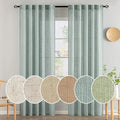 MIULEE Sea Green Linen Curtains 84 Inch Length by MIULEE