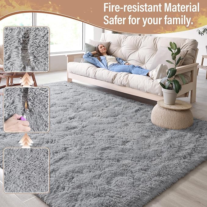 LOCHAS Ultra Soft Indoor Modern Area Rugs Fluffy Living Room Carpets - Image 4