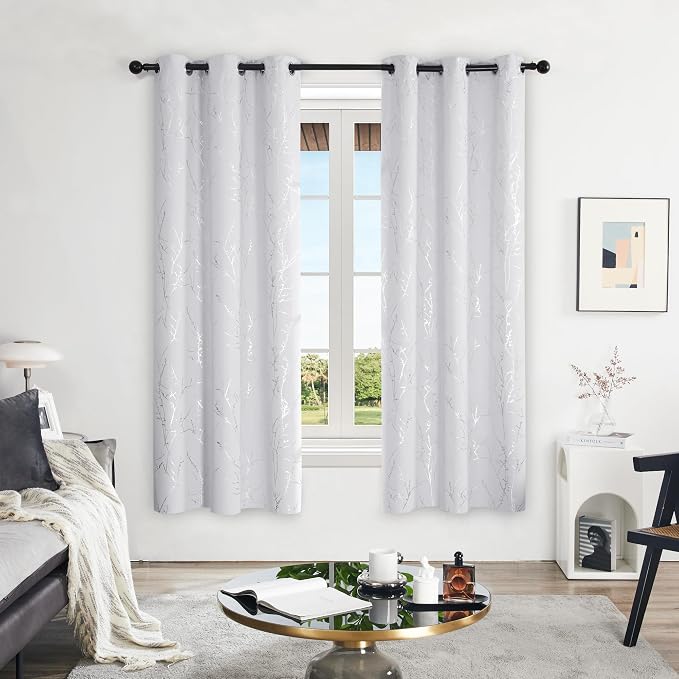 Deconovo Greyish White Curtains, Room Darkening Curtain, Thermal Insulated - Image 2