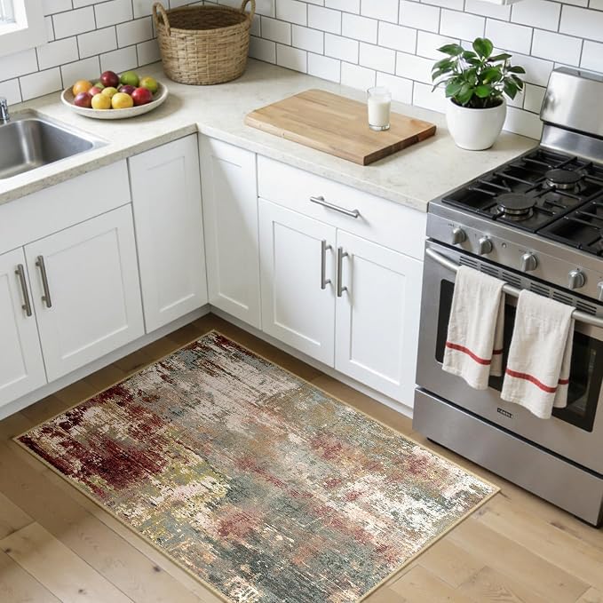 Washable Area Rugs 3x4 Non-Slip Modern Abstract Soft - Image 3