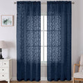 Lecloud Leia Navy Blue Sheer Curtains by Lecloud