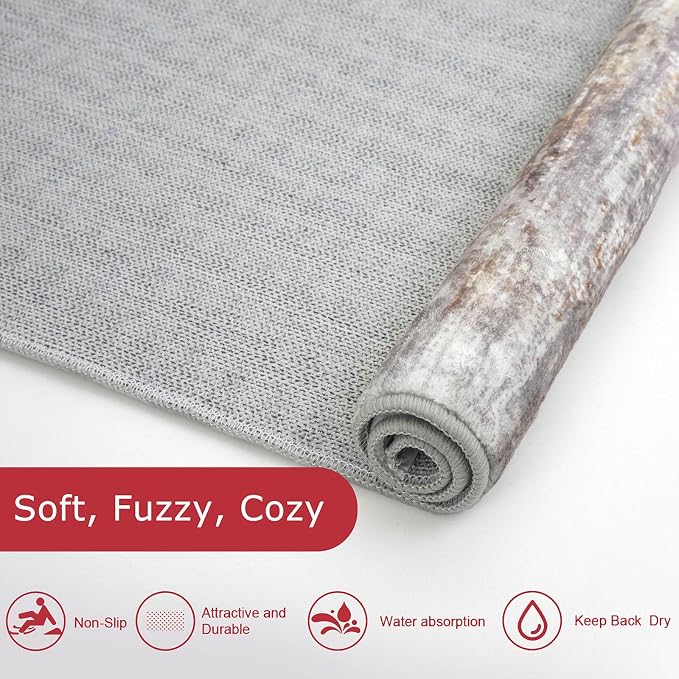 KOZYFLY Modern Abstract Washable Long Runner Rug 2.6x20 Hallway Rug Runner - Image 5