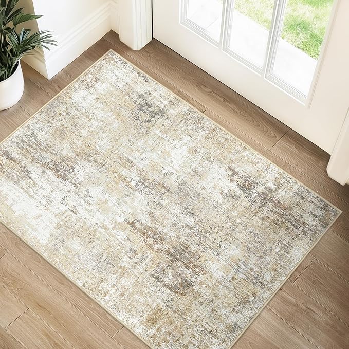 Washable Area Rugs 2'x3' Non-Slip Modern Abstract Soft by RELEANY