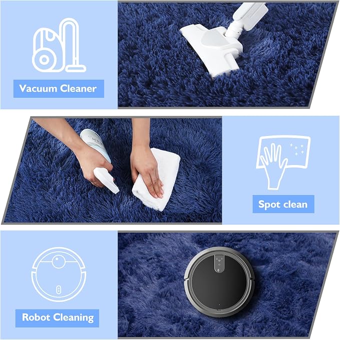 yulidayang Blue Fluffy Round Area Rugs - Image 4