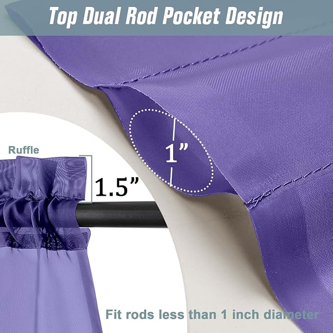 Purple Sheer Curtains 84 Inches Long 2 Panels, Elegant Airy Transparent Light - Image 3