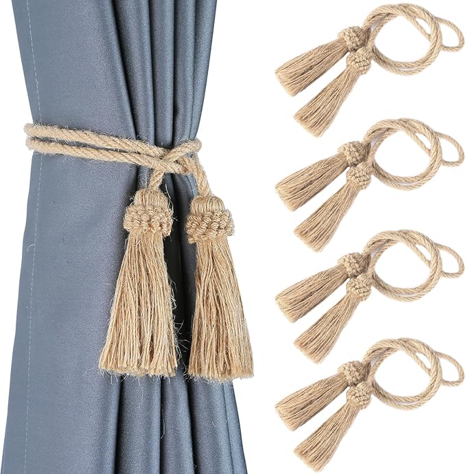 Fenghuangwu Curtain Tiebacks Handmade Decorative Curtain Holdbacks Rope by fenghuangwu