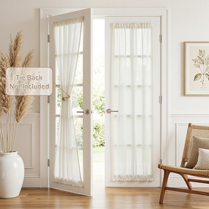 MYSKY HOME Natural French Door Curtains - Image 2