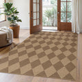 Lahome Checkered Easy Jute Indoor Outdoor Rug, 5x7 Area Rugs by Lahome