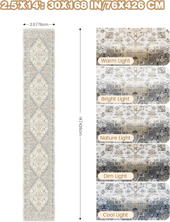 Washable Runner Rug 2.5x14, Non-Slip Long Kitchen Mats - Image 2