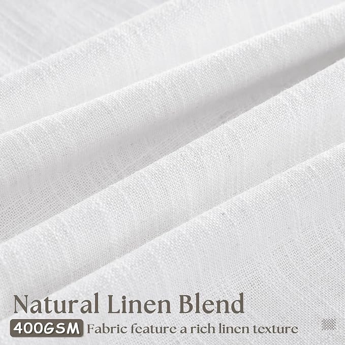 100 Inch Linen Pleated Curtains 2 Panels - Image 3