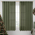 LAMIT Light Filtering Linen Curtains 63 inches Long by LAMIT